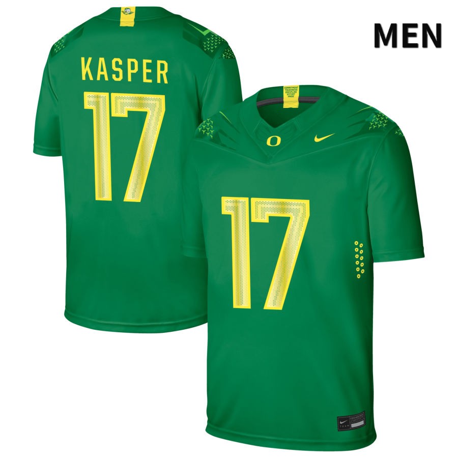 Oregon Ducks Men's #17 Kyler Kasper Football College Authentic Green NIL 2022 Nike Jersey HXA13O1C